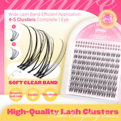 JIMIRE Venus Lash Clusters cils inférieurs naturels pour un effet harmonieux.