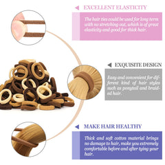 JIRIS elastiques cheveux coton marron, design épais et doux évitant les tiraillements