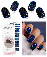 JMEOWIO autocollants gel bleu foncé, finition brillante et durable pour une manucure maison