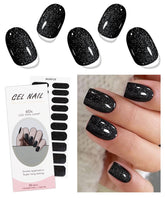 Stickers gel noir à paillettes JMEOWIO pour Halloween, look scintillant.