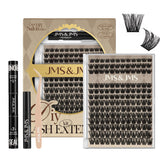 Kit JMS&JMS extensions cils clusters pour maquillage DIY léger.