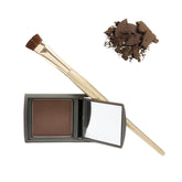 Poudre retouche racines Joan Rivers Beauty, rendu densifié pour cheveux bruns.