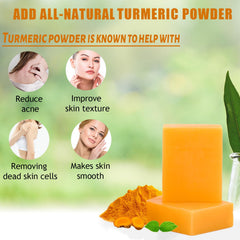 Joanssore Savon Curcuma – trio de barres, routine quotidienne pratique.