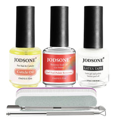 Bouteille de dissolvant gel JODSONE 15 ml prête au retrait.