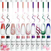 Jodsone ensemble gel liner nail art: 10 pièces pour tracés précis et nets.