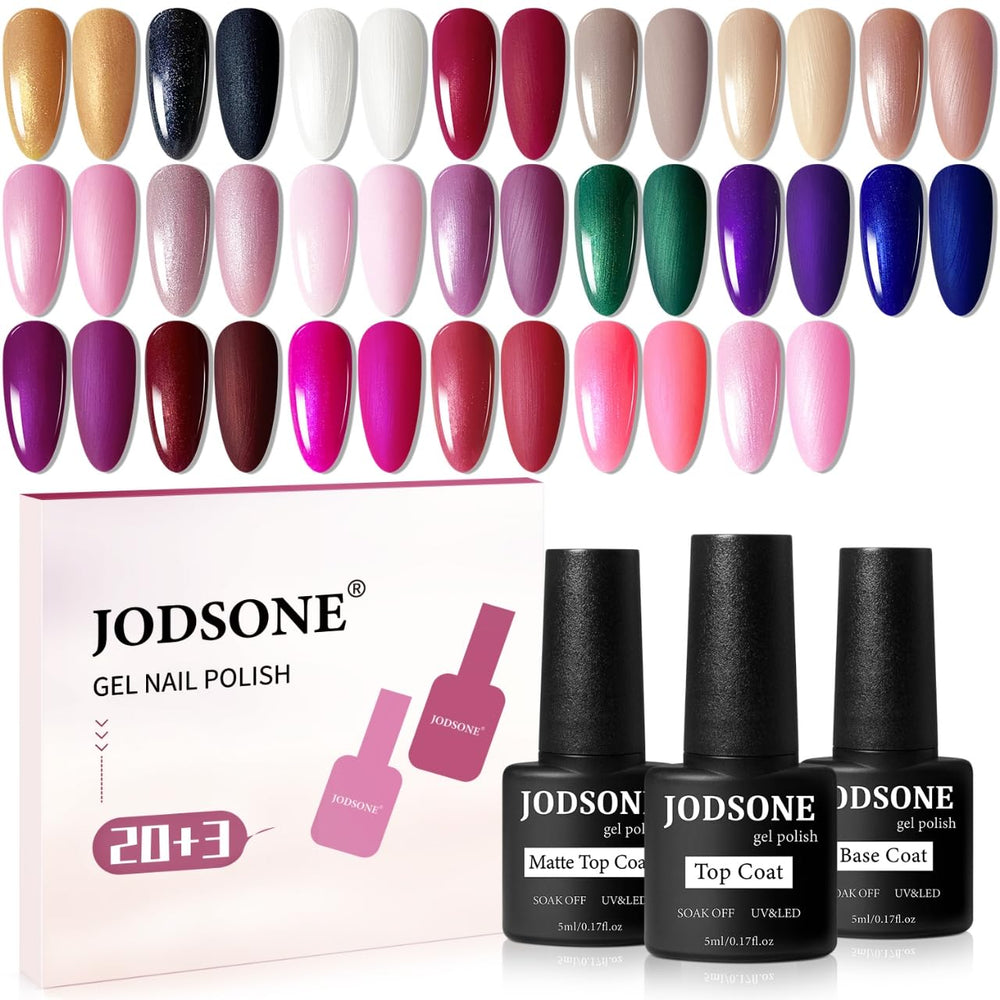 Kit JODSONE vernis gel paillettes 20 couleurs pour ongles brillants à domicile