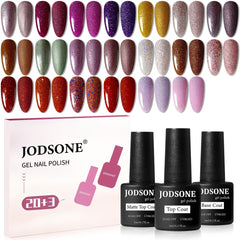 JODSONE: kit vernis gel paillettes multicolores pour ongles éclatants à domicile.