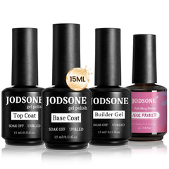 JODSONE: ensemble de 4 flacons 15 ml pour preparer les ongles et optimiser l'adhérence.