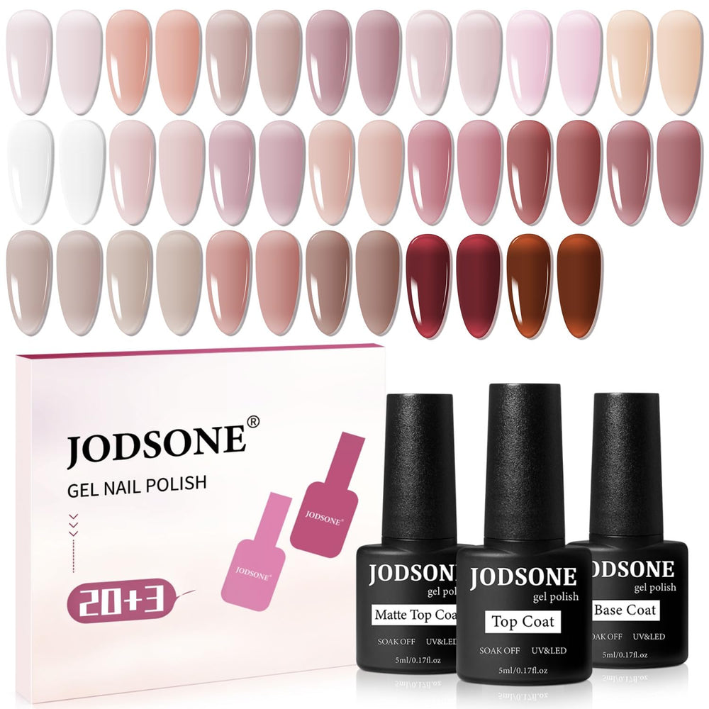JODSONE ensemble gel vernis 20 couleurs translucides pour usages à domicile ou en salon