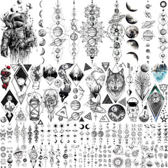 JOEHAPY tatouages temporaires espace – ensemble 33 feuilles, parfait pour tous les âges.