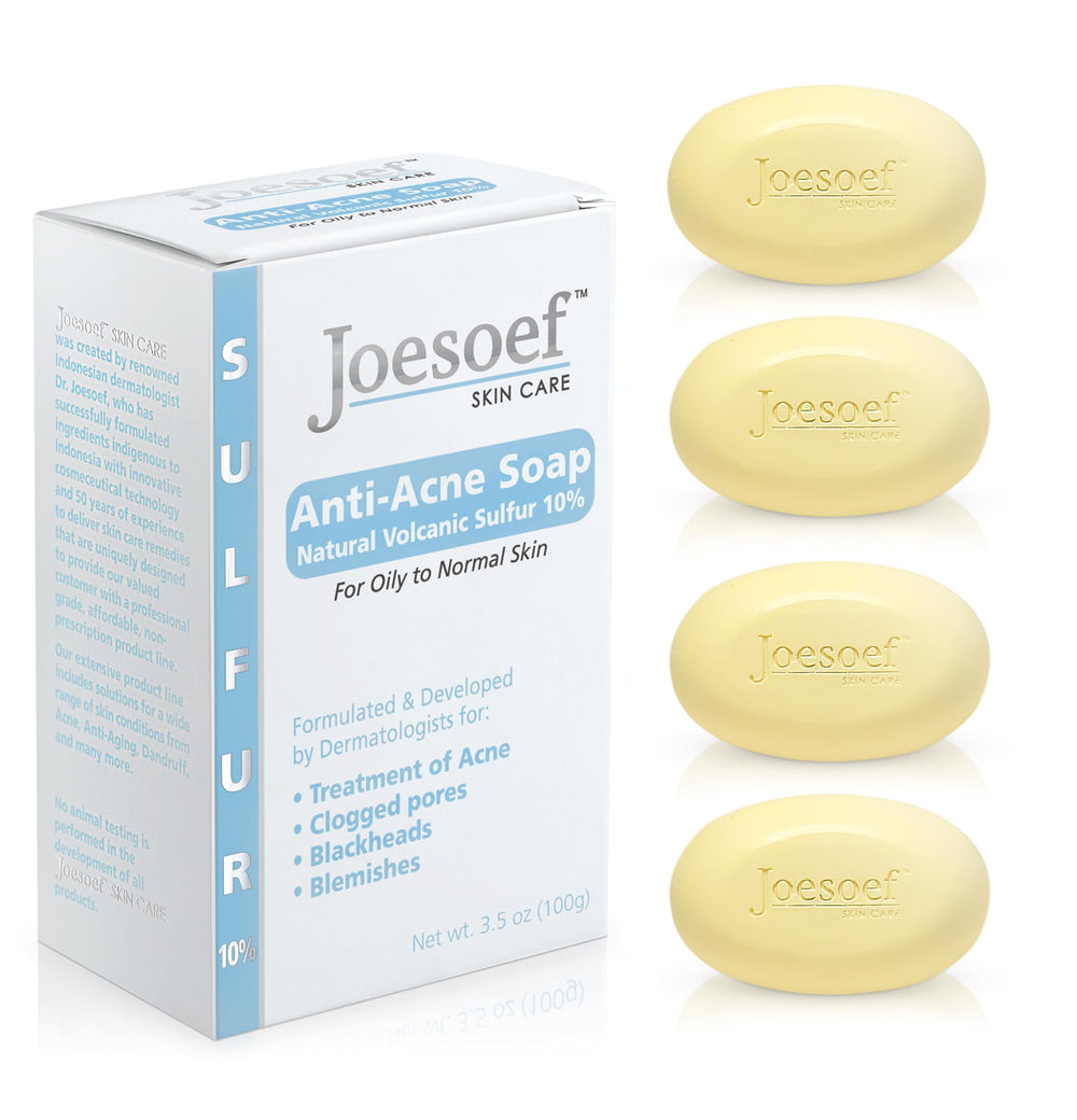 JOESOEF SKIN CARE – emballage du savon au soufre, pratique et hygiénique.
