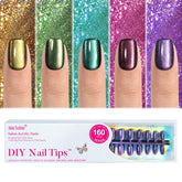 Ongles autocollants Jofay Fashion Cat Eye court; résultat salon rapide et durable.