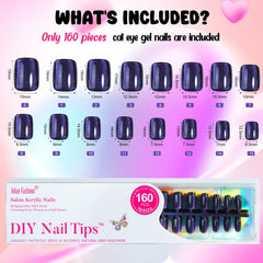 Etui pratique Jofay Fashion; rangement facile des ongles Cat Eye.