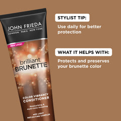 John Frieda Brilliant Brunette, hydratation profonde: longueurs nourries et douceur assurée.