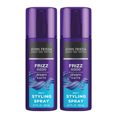 John Frieda Dream Curls Spray, bouteille pompe, boucles définies et sans frisottis.