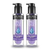 La bouteille du sérum Frizz-Ease de John Frieda pour cheveux plus lisses et hydratés.