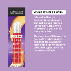 Brillance naturelle après l’application du sérum John Frieda Frizz Ease.