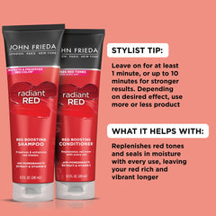 John Frieda Radiant Red Après Shampoing avec bouteille crèmeuse pour douceur