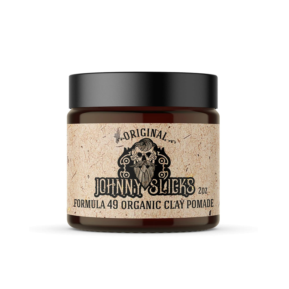 Johnny Slicks Formula 49 flacon-pommade argile pour tenue naturelle et hydratante.