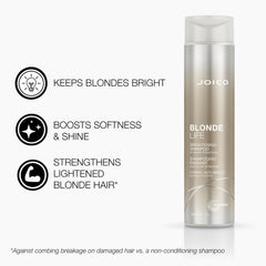Mousse lavante crémeuse Joico Blonde Life purifiant sans sulfates.