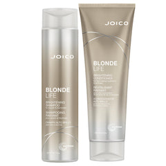 Shampoing Joico Blonde Life en bouteille, nettoyage en douceur pour cheveux blonds brillants.