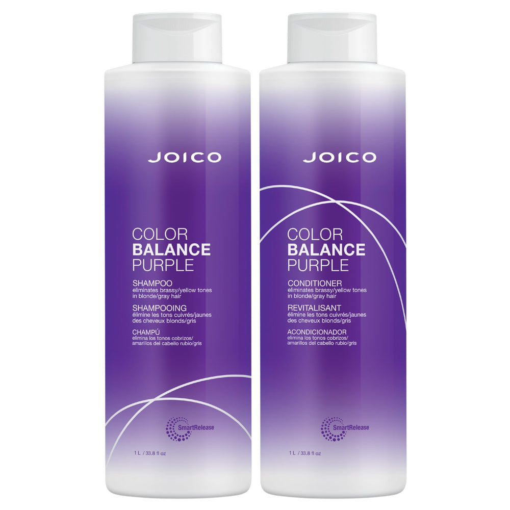 Joico Color Balance Shampoing Bouteille réduit les reflets jaunes pour blond froid.
