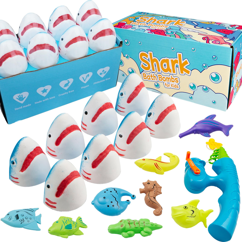 JOI MEW Boules de bain Requin: 8 bombes colorées pour un bain amusant