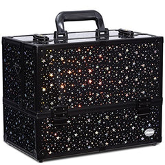 Coffret Joligrace maquillage 6 tiroirs avec motif étoiles, rangement pratique.