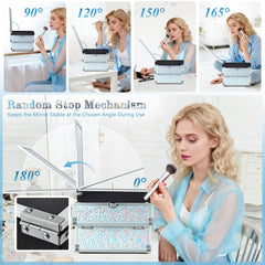 Coffret Joligrace avec miroir 180 degrés pour une mise en beauté rapide.