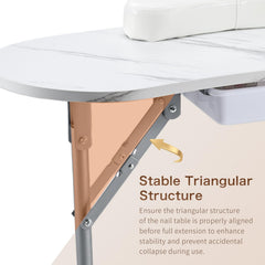 Joligrace table-manicure accoudoirs-amovibles, soutien confortable pendant les prestations.