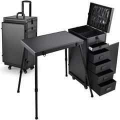 Joligrace table-manicure-roulante-5-tiroirs: rangement pratique et stabilité pendant les prestations.