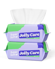 Jolly Care – texture perle sur l'essuie-visage jetable pour un nettoyage efficace.