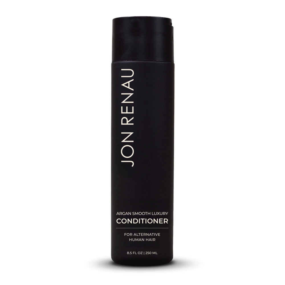 Jon Renau Argan Smooth Luxury Conditioner bottle shows lightweight hydration for wigs
