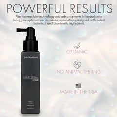 Josh Rosebrook Hair Spray tenue-ferme: contrôle durable sans rigidité.