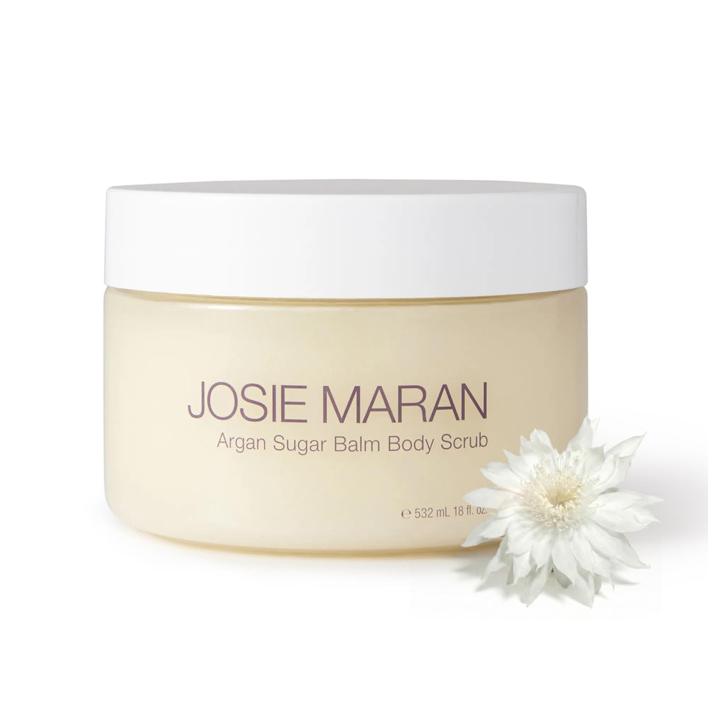 Josie Maran gommage sucre argan bouteille : soin nourrissant pour la peau.