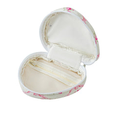 Trousse maquillage cœur quilté JOVAKIT, idéale pour déplacements et retouches.