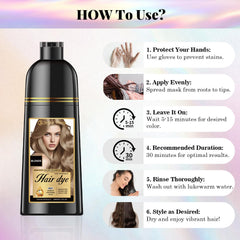 Joyful Young application-cheveux-secs — résultat blond moyen progressif.