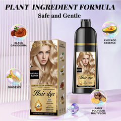 Joyful Young shampooing colorant blond naturel appliqué directement sur cheveux secs, résultat subtil.