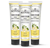Crème mains J.R. Watkins dans un flacon, hydratation durable et douceur.