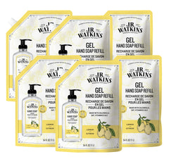 Gel mains J.R. Watkins – remplissage poche citron: recharge économique pour votre distributeur