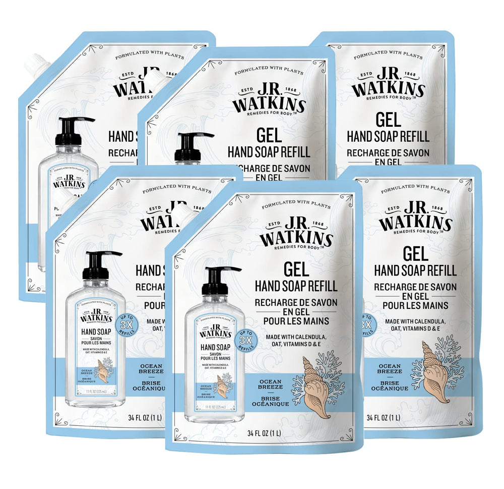 Gel mains J.R. Watkins Ocean Breeze, remplissage pratique et économique