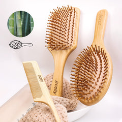 Brosse JRCELIY en bambou pour boucles épaisses démêlées