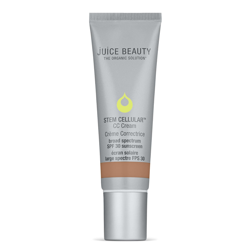 Juice Beauty Stem Cellular CC Cream SPF 30 Éclat Île, lueur légère sur le visage.