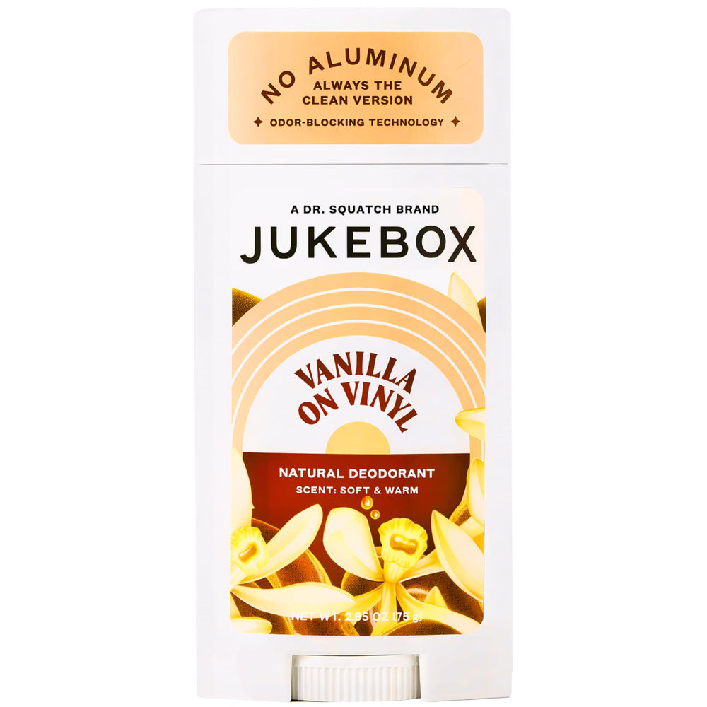 JUKEBOX Déodorant femme, bouteille vanille sur vinyle, parfum durable et subtil