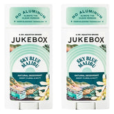 JUKEBOX Déodorant femmes Sky Blue Malibu, bouteille élégante et fraîcheur durable.