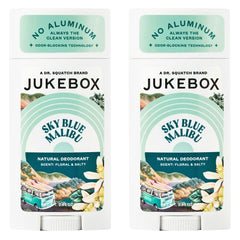 JUKEBOX Déodorant femmes Sky Blue Malibu, bouteille élégante et fraîcheur durable.