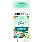 JUKEBOX Déodorant naturel Sky Blue Malibu – Bouteille élégante pour une application douce et fraîche.