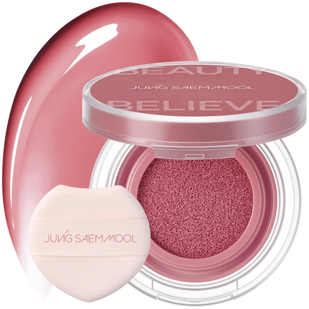 JUNG SAEM MOOL Artist Cushion Blush Rare Rose – swatches montrant l’éclat naturel