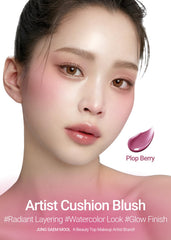 JUNG SAEM MOOL Artist Cushion Blush Plop Berry, teinte lumineuse adaptée à la vie quotidienne