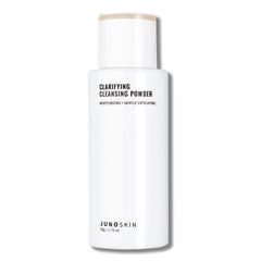 JUNO & Co cleansing powder bottle, travel-friendly packaging for daily use.